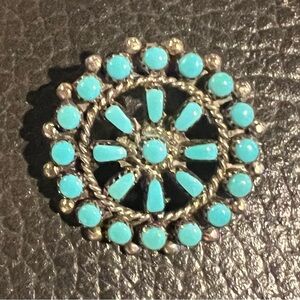Turquoise and Silver Navajo Pendant and Brooch